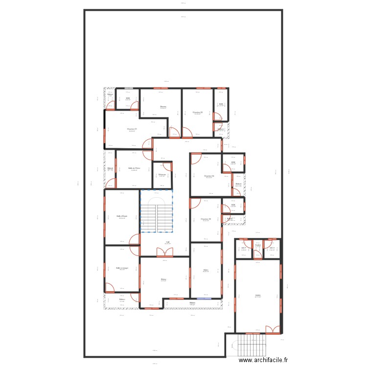 Plan Distribution villa 20x35 R1 01. Plan de 27 pièces et 297 m2