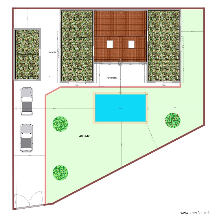 projet des graviers 4. Plan de 11 pièces et 135 m2