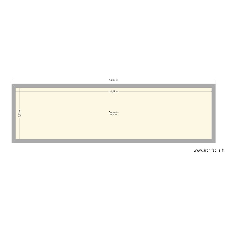 samcew. Plan de 1 pièce et 56 m2