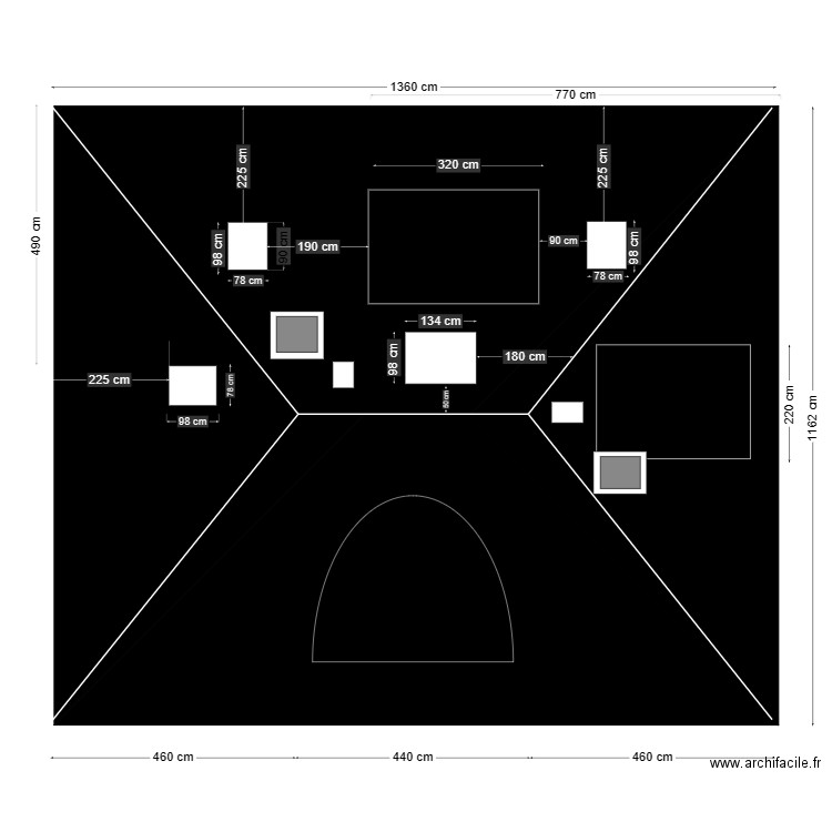 Les Challonges - Plan dessus - avec Velux. Plan de 0 pièce et 0 m2