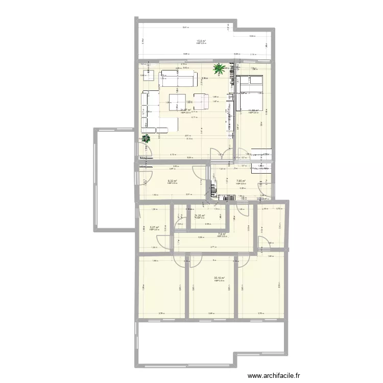 Appartement Aguilera avec modifications de structure. Plan de 