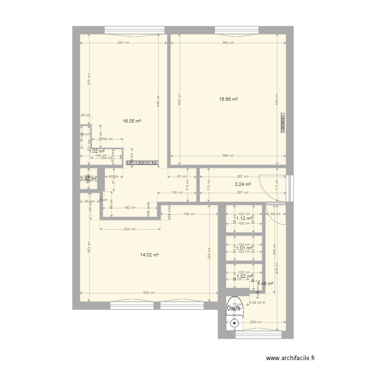 COUBERTIN 55m² 3 STUDIOS. Plan de 0 pièce et 0 m2