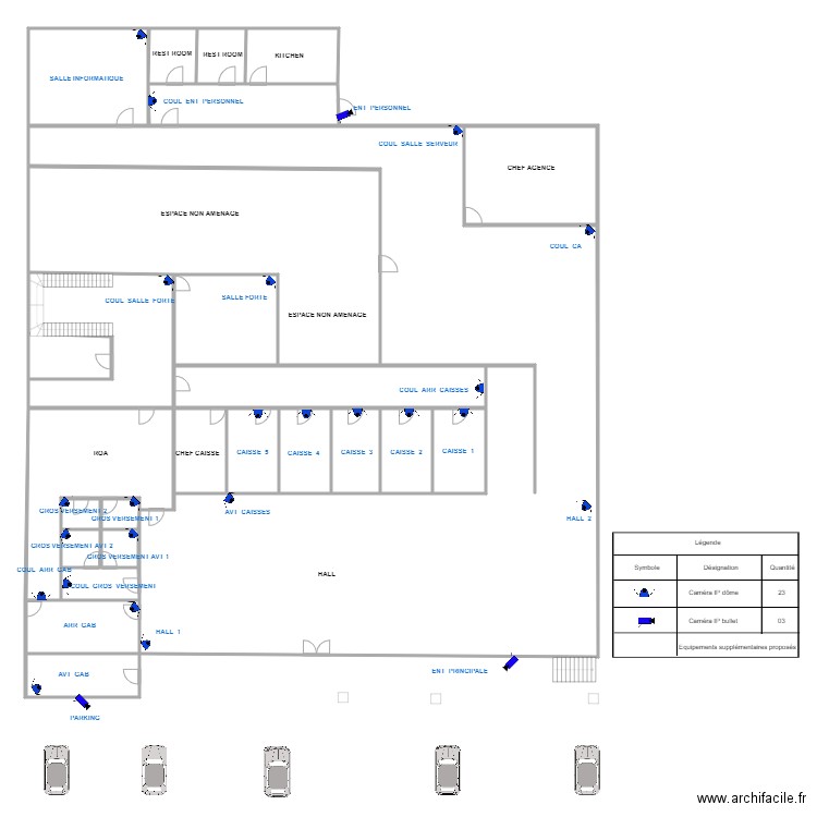 Plan BAF V PRO. Plan de 25 pièces et 1190 m2