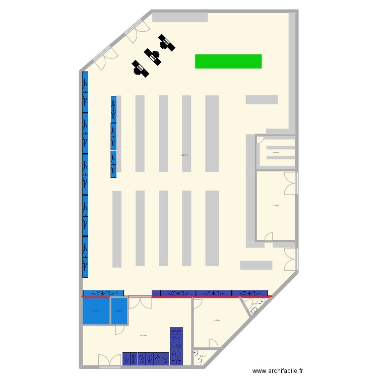 alforville. Plan de 9 pièces et 553 m2