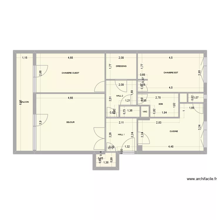 horizon-cote. Plan de 14  et 82 m²