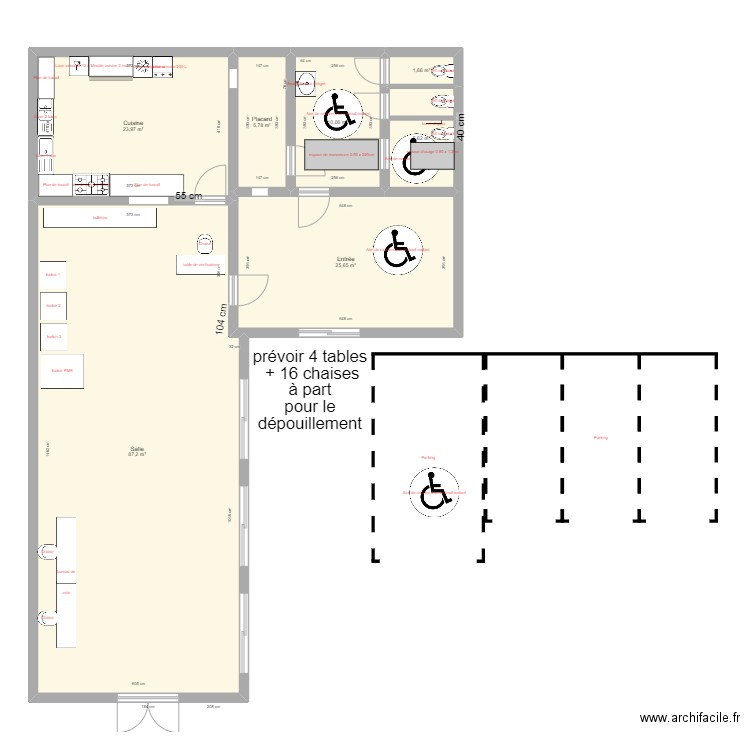 SALLE CLOS BOLARD. Plan de 7 pièces et 160 m2