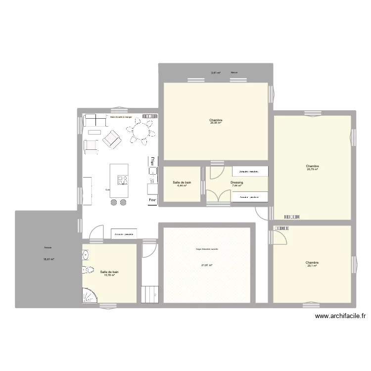 1 er - Appartement. Plan de 9 pièces et 138 m²