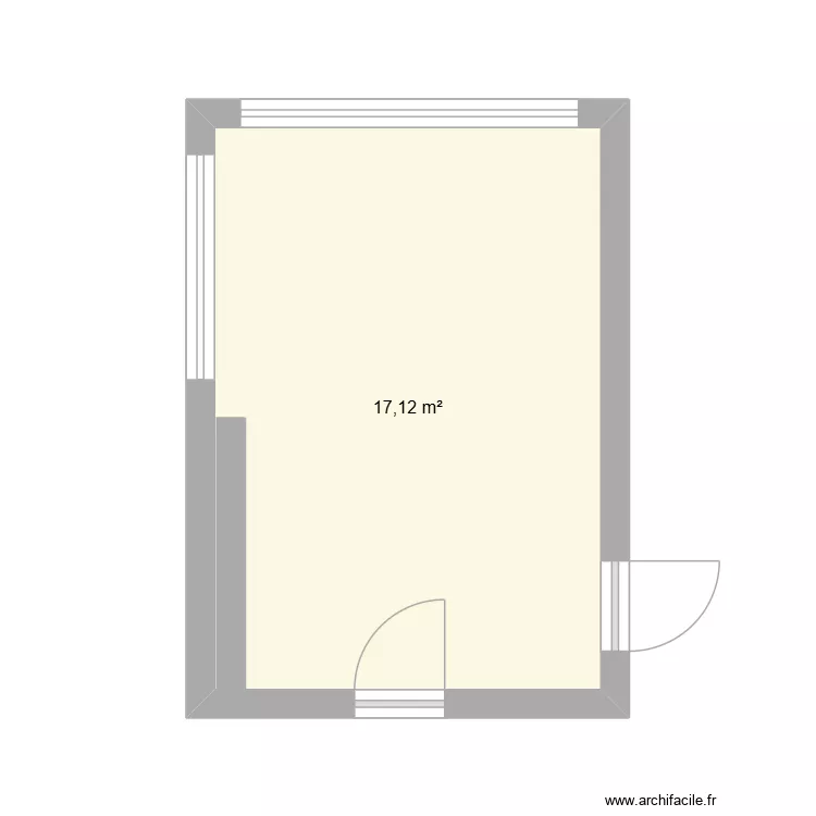 Chapelle Vienne. Plan de 1 pièce et 17 m²