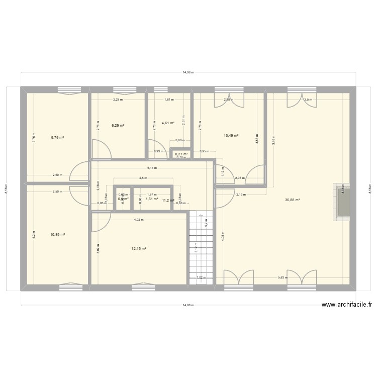 Projet Villa Monchaux. Plan de 11 pièces et 105 m2