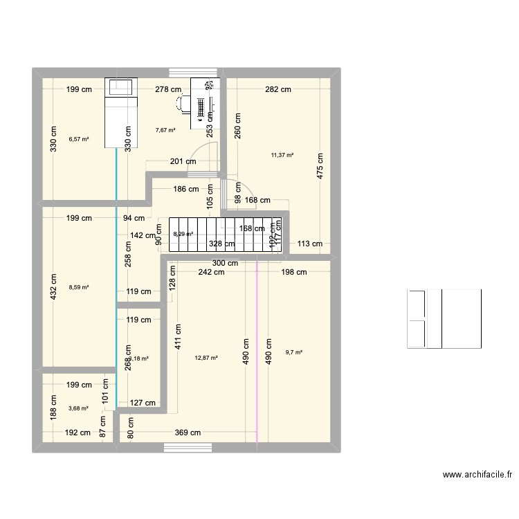 Etage sans rien. Plan de 0 pièce et 0 m2