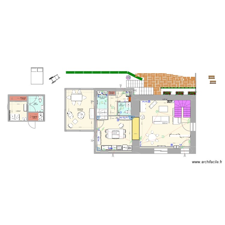 RDC-12-09-2025. Plan de 12 pièces et 82 m2