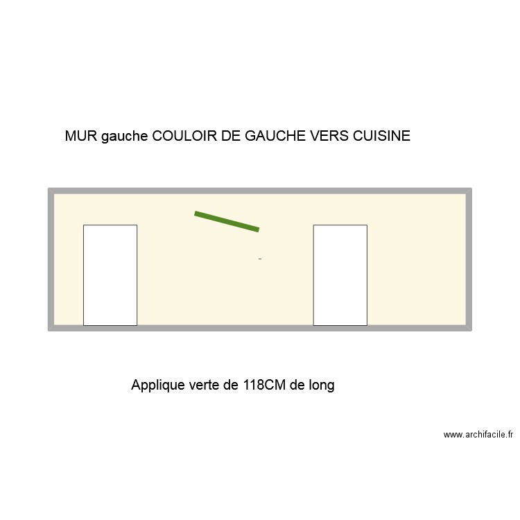mur gauche couloir gauche. Plan de 0 pièce et 0 m2