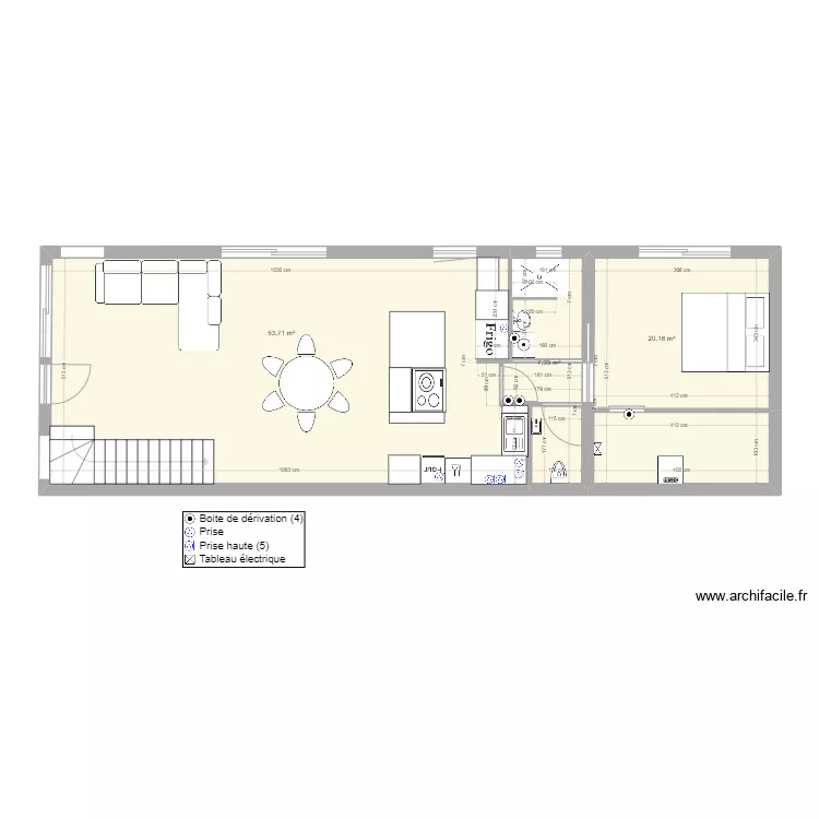 Villa 3 rdc PC_Cuisine. Plan de 