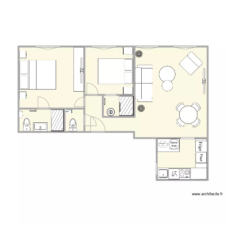 39 VERNEUIL 4. Plan de 7 pièces et 52 m² 39 VERNEUIL 4. Plan de 7 pièces et 52 m²
