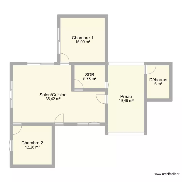 Plan maison 1. Plan de 6  et 95 m²