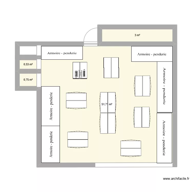 plan du magasin celio. Plan de 4 pièces et 56 m²