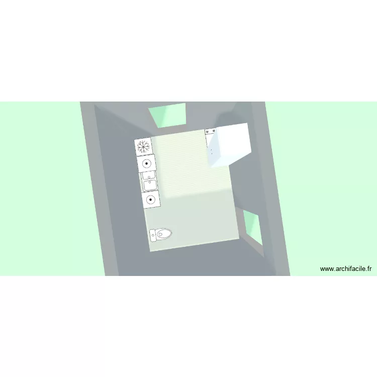 buanderie. Plan de 1  et 10 m²