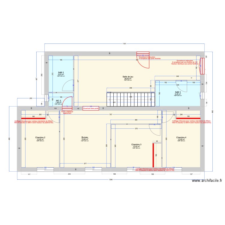 GARAVAN - Cloisons et portes v1.8. Plan de 15 pièces et 196 m2