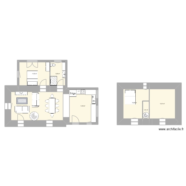 Saint cyr modif. Plan de 7 pièces et 82 m2