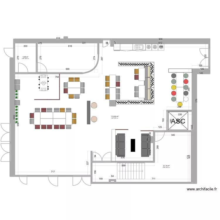 RDC Soult - Projet v2. Plan de 11  et 221 m²