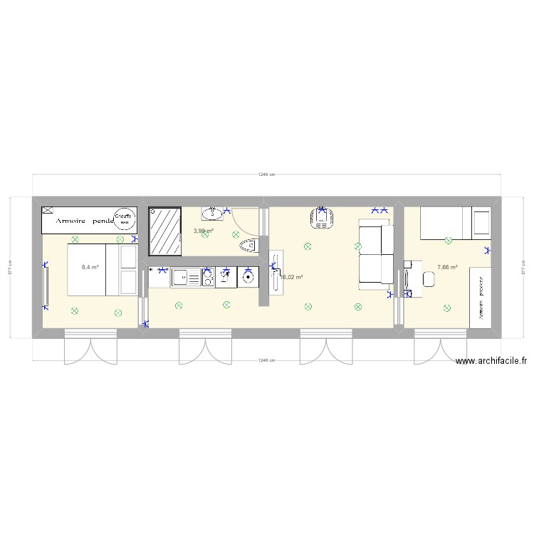 berchemstraat 22 tiny house. Plan de 4 pièces et 36 m2