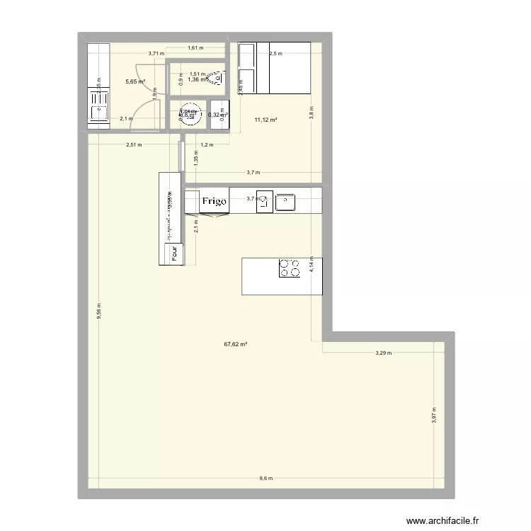 Maison Phil. Plan de 6 pièces et 87 m²