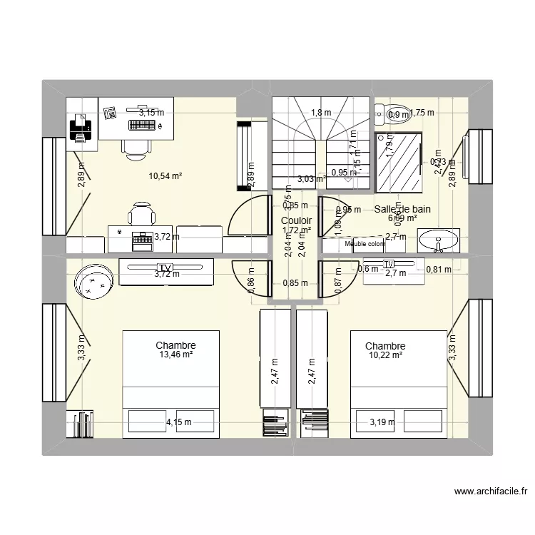 Maison Plan M&eacute;ricourt Etage 2. Plan de 