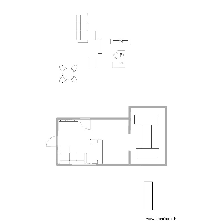 Salon aménagé. Plan de 0 pièce et 0 m2