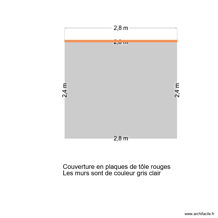 DP04 - Plan de c&ocirc;t&eacute; abri de jardin parking (face sud). Plan de 