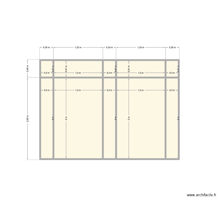 placard Bureau. Plan de 10 pièces et 8 m2