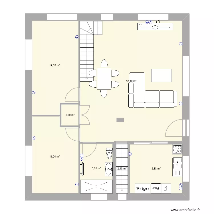 RDC. Plan de 7 et 86 m² RDC. Plan de 7 et 86 m²
