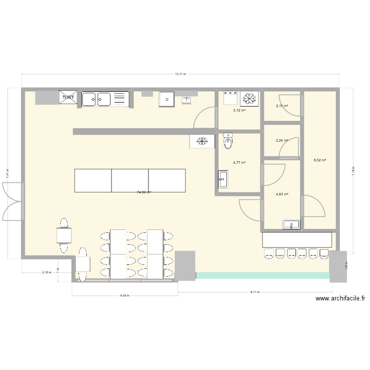faiparla dock 76. Plan de 7 pièces et 101 m2