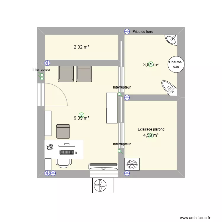 plan cab 3. Plan de 4 Pièces et 20 m² plan cab 3. Plan de 4 Pièces et 20 m²