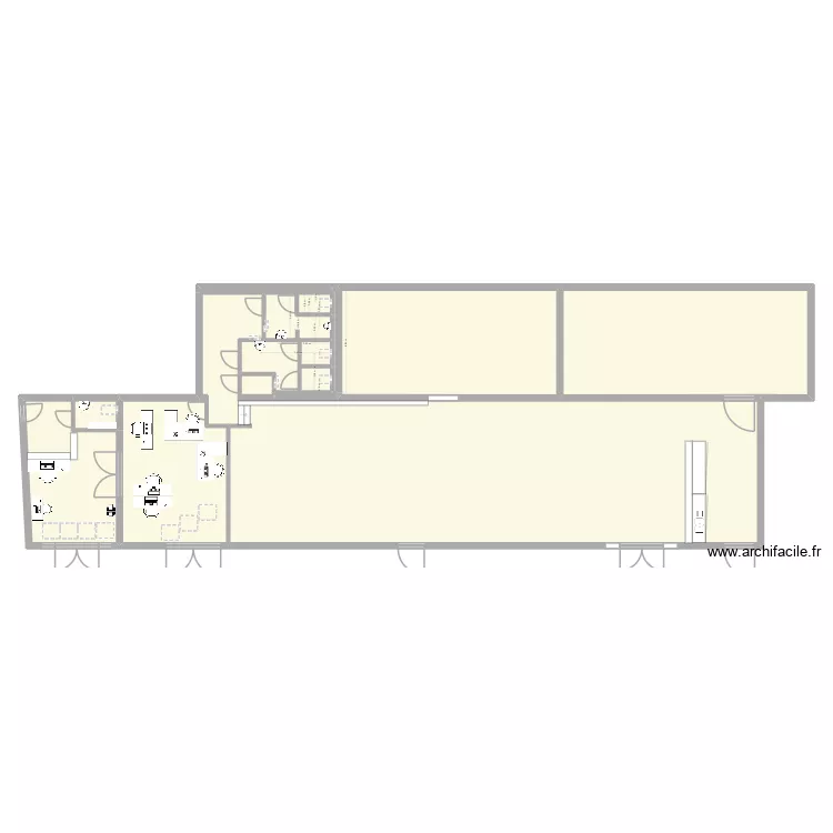 bar tambouru 3. Plan de 14  et 343 m²