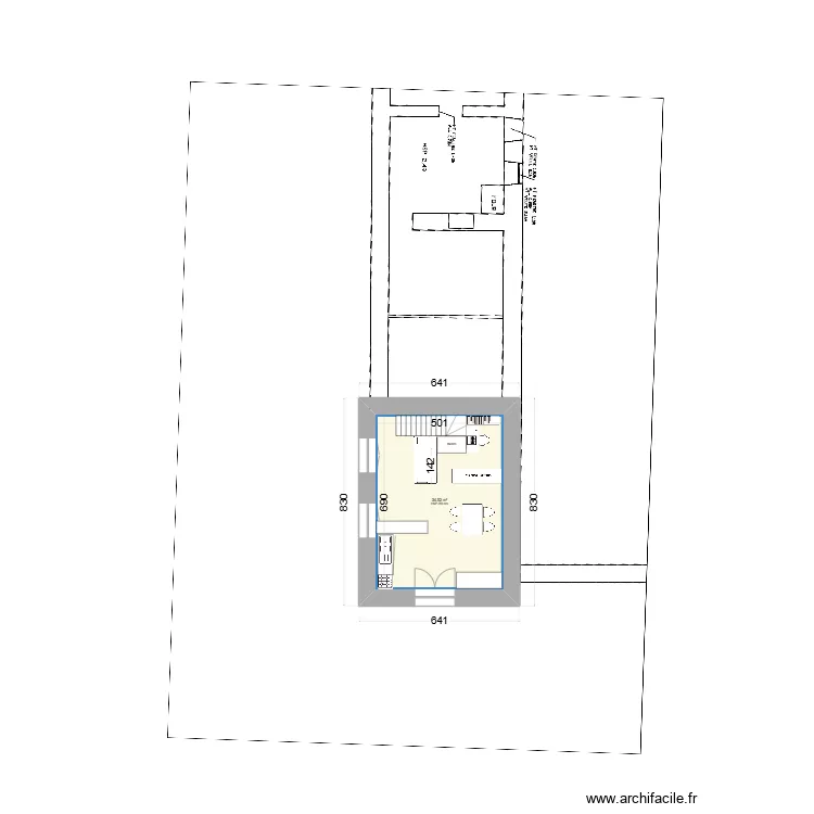 Vob_Long&egrave;re escalier ouest. Plan de 