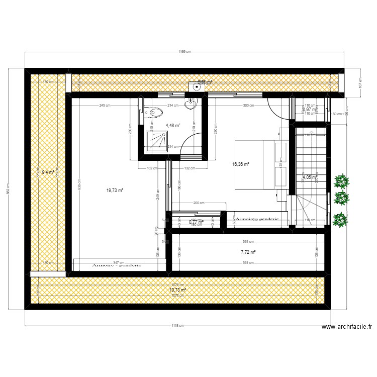 APPART 3PIECES ETAGE. Plan de 10 pièces et 81 m2