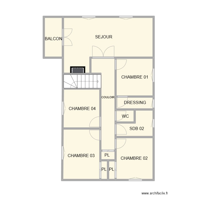 PLAN ETAGE GENERAC. Plan de 14 pièces et 49 m2
