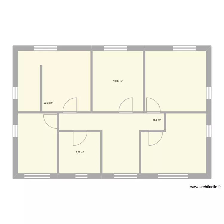 Plan étage vierge. Plan de 4 pièces et 96 m² Plan étage vierge. Plan de 4 pièces et 96 m²
