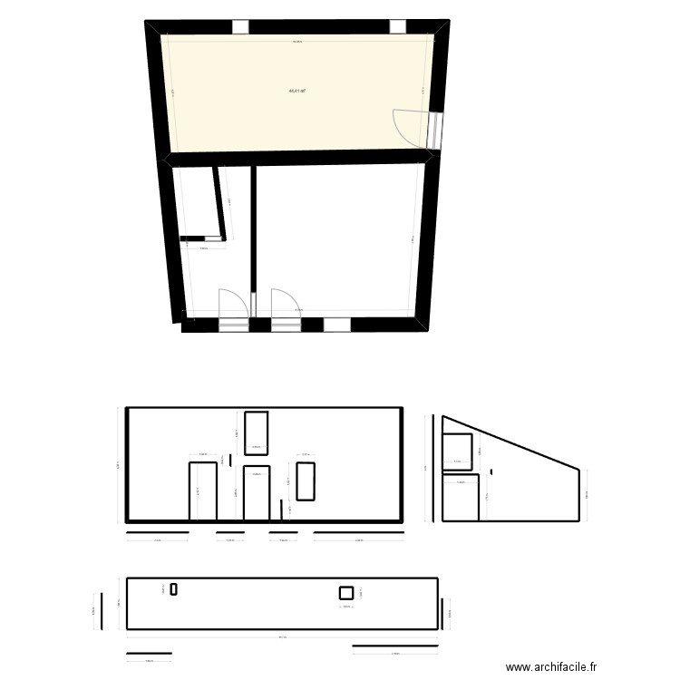 plan maison RDC. Plan de 8 pièces et 104 m2
