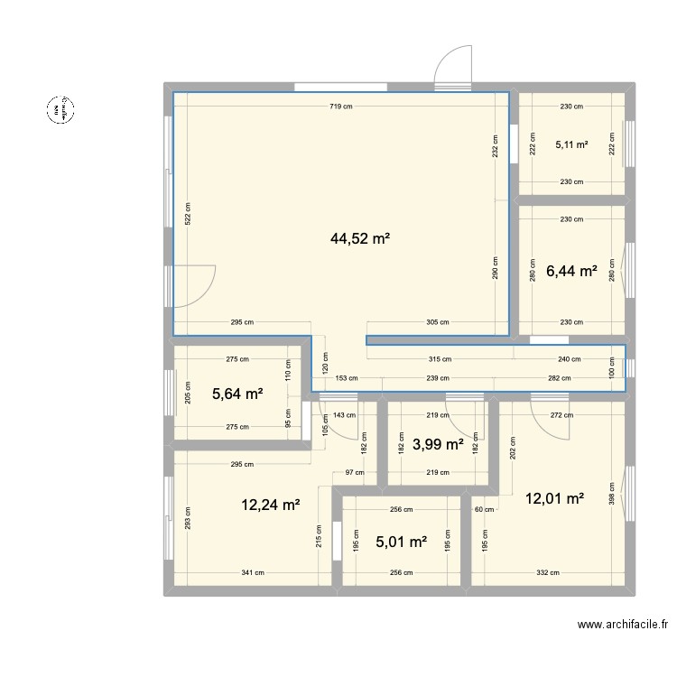 Maison 1. Plan de 8 pièces et 95 m2