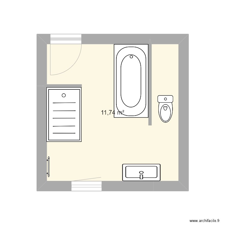 boyer. Plan de 1 pièce et 12 m2