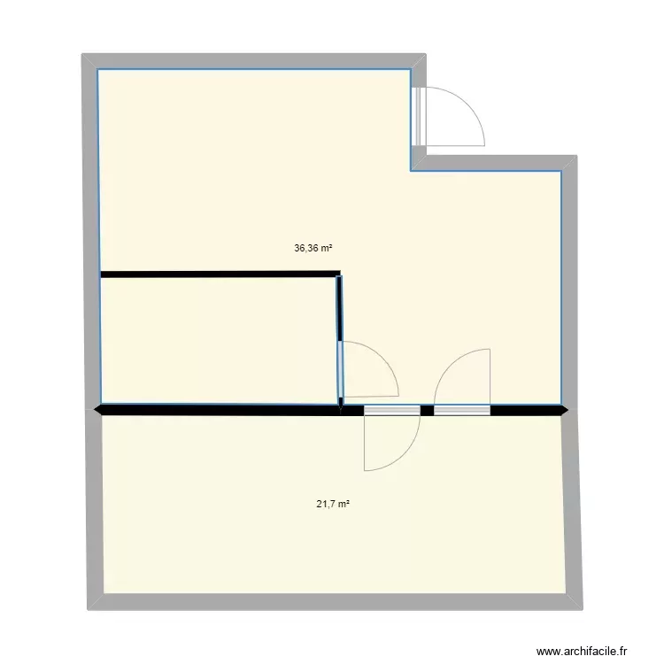 Odile. Plan de 2 Pièces et 58 m² Odile. Plan de 2 Pièces et 58 m²