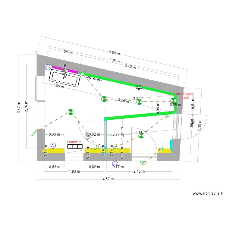 SDB LILY ET ANTHO 2. Plan de 0 pièce et 0 m2