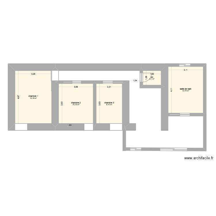 st michel1. Plan de 5 pièces et 49 m2