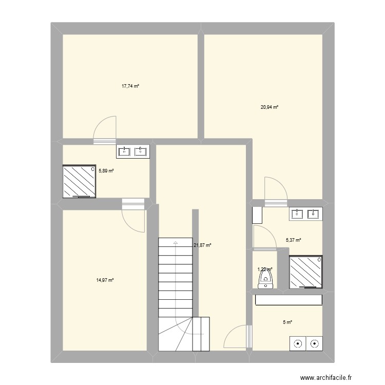 First Floor. Plan de 8 pièces et 93 m2
