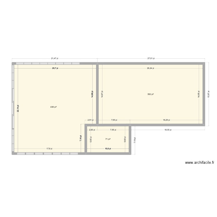 Plan1. Plan de 3 pièces et 84 m2