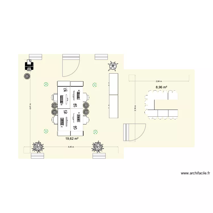 Dossier Ergonomie plan 1. Plan de 2  et 29 m²