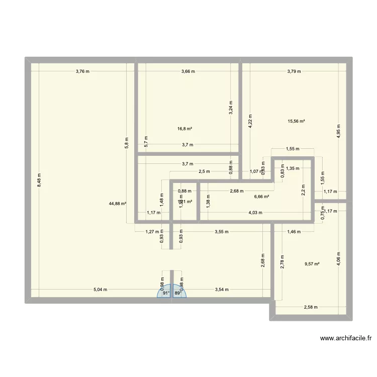 primev&egrave;res. Plan de 6  et 95 m²