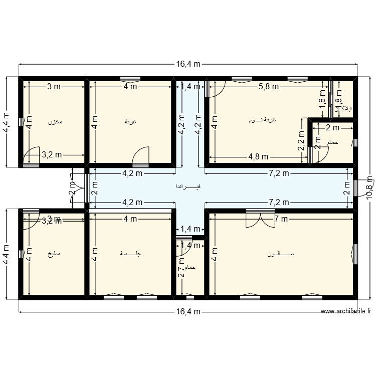 plan de client 46346000. Plan de 10 pièces et 148 m2