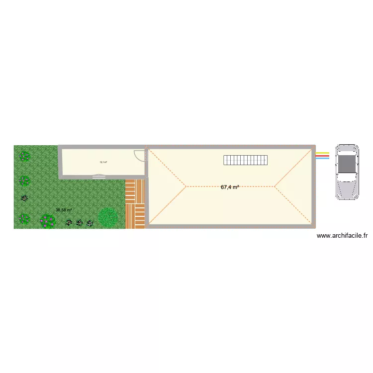 Maison. Plan de 2 et 80 m² Maison. Plan de 2 et 80 m²